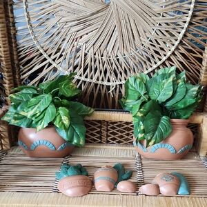 Vintage Burwood 1991 South Western wall pocket and plaque set